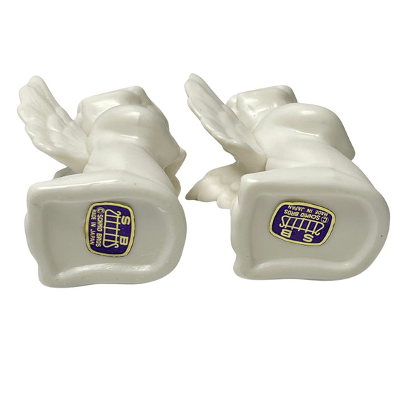 SCHMID BROS Kneeling Praying Angels 1950's Japan Christening Baby Shower Decor - Picture 7 of 15